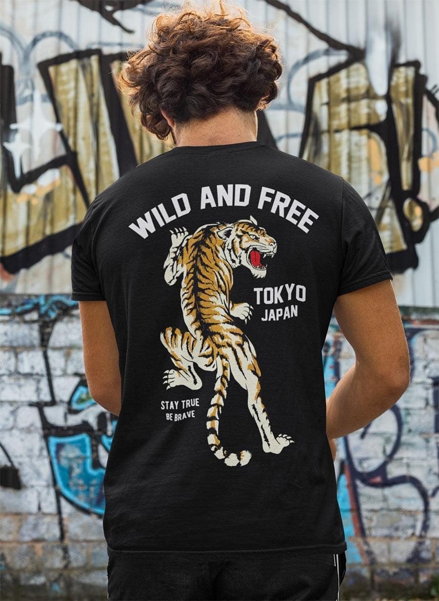 Wild And Free Tiger Tokyo Japan T-Shirt