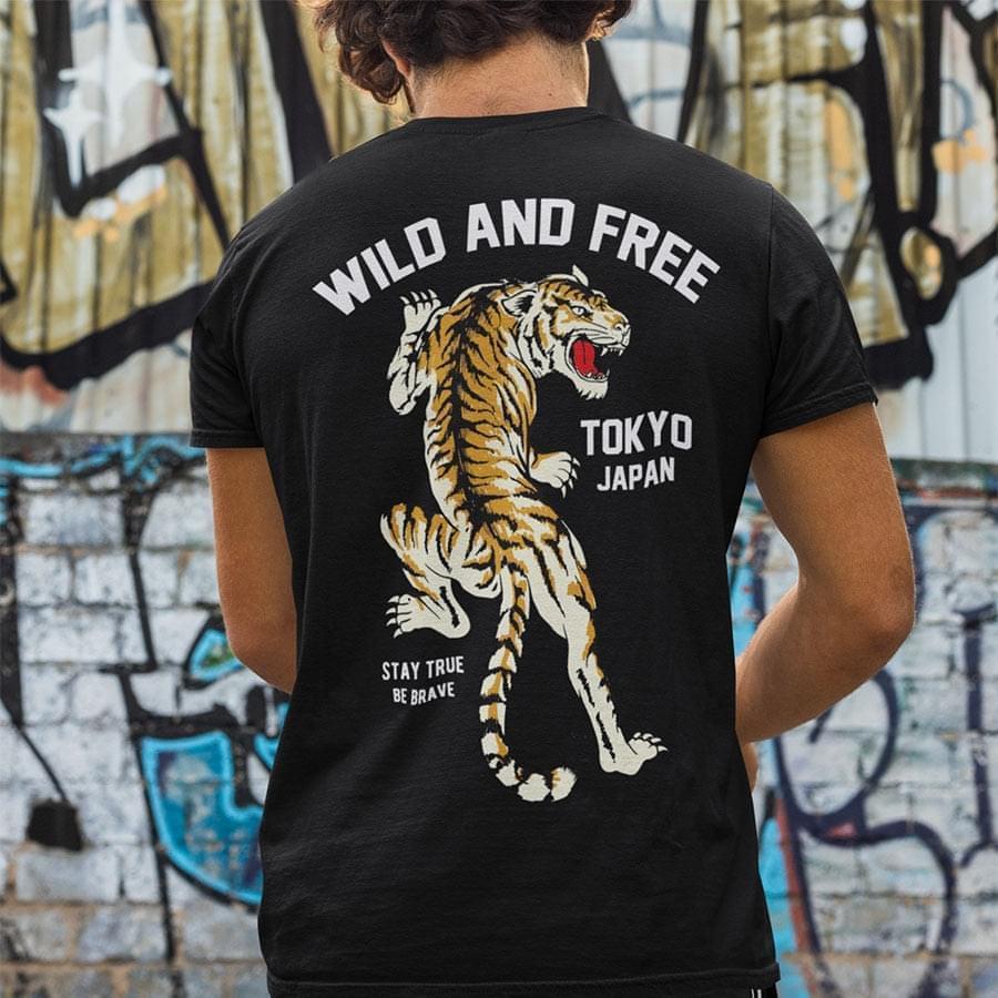 Wild And Free Tiger Tokyo Japan T-Shirt